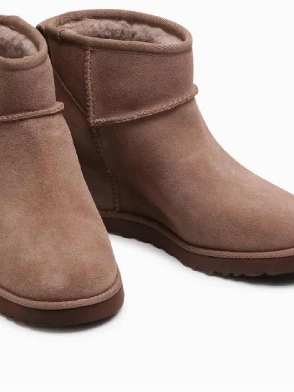 UGG Short Suede Boots in Taupe Brown